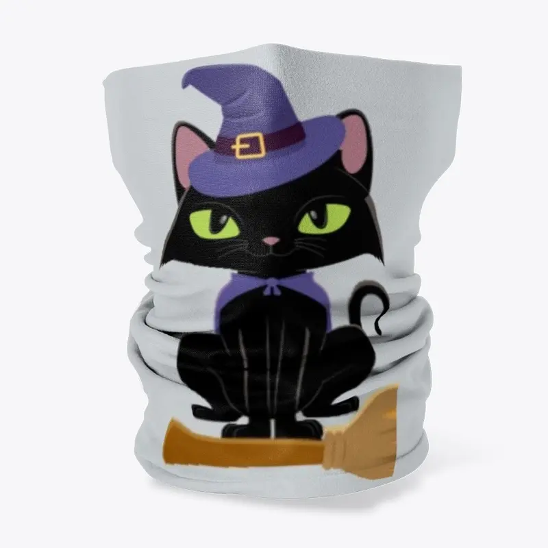 Halloween Cat With Broom Design