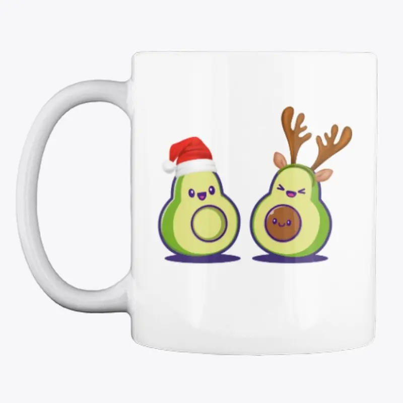 Cute Avocados Vegan Christmas Design 